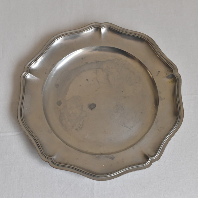 Vintage Pewter Plate 27cm