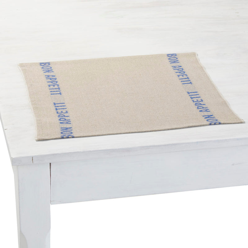 ランチョンマット　BON APPETIT シャルべエディション　リネン　ブルー