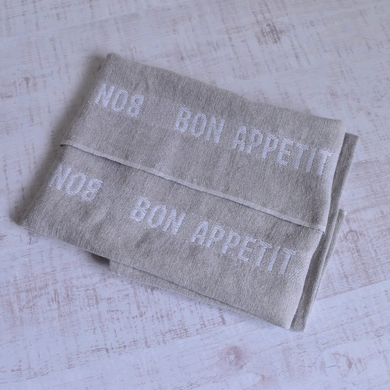 キッチンクロス　BON APPETIT ホワイト