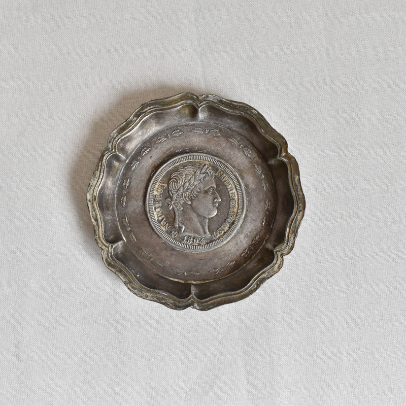 ヴィンテージピューター ミニプレート　ナポレオン