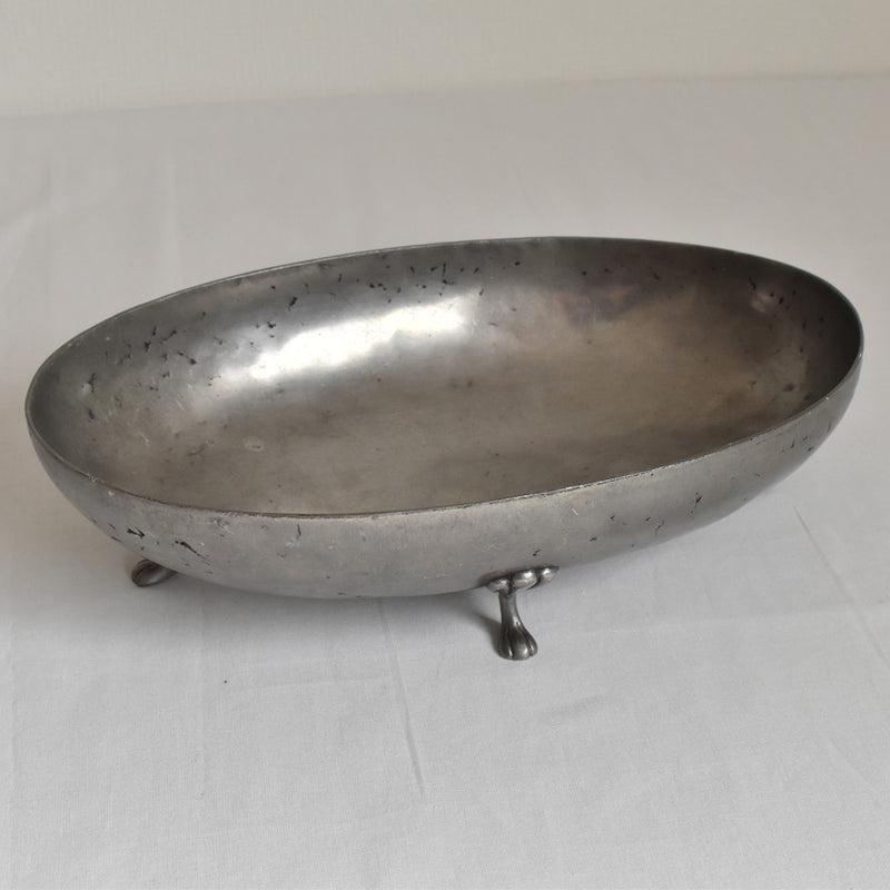 Vintage Pewter Oval Coupe