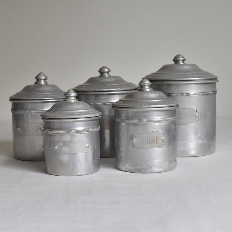Vintage Aluminum Storage Containers - Set of 5