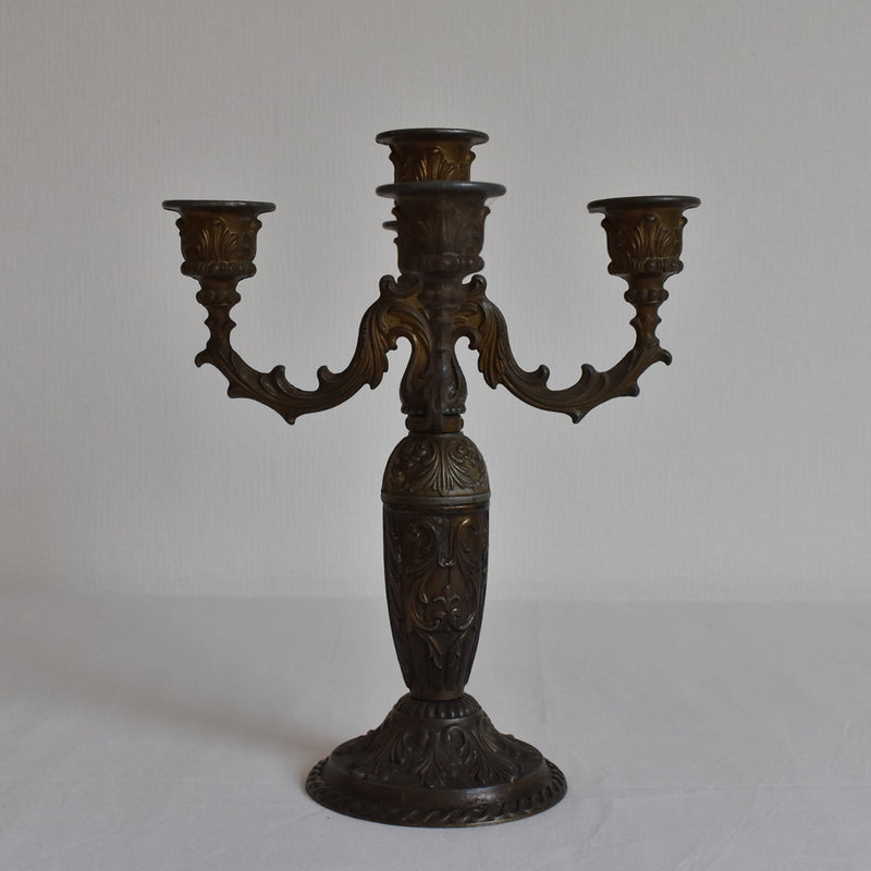 Vintage Brass 5-Arm Candelabra A