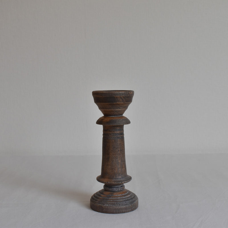 Vintage Wood Candle Holder A
