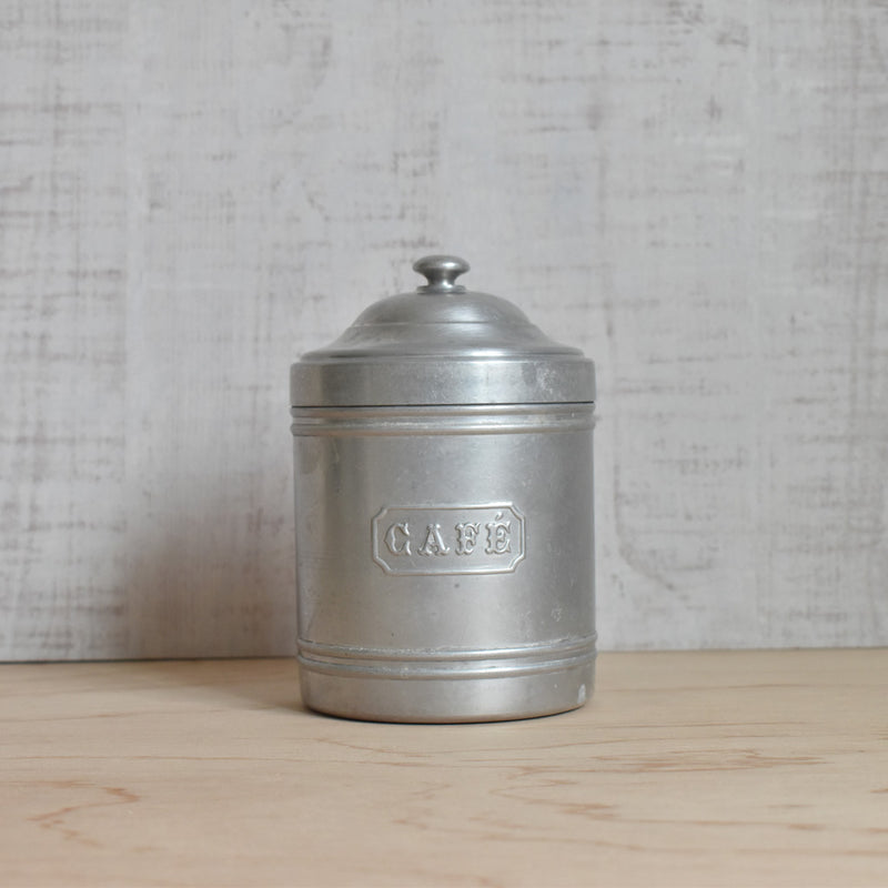 ヴィンテージ　アルミ保存容器　Café