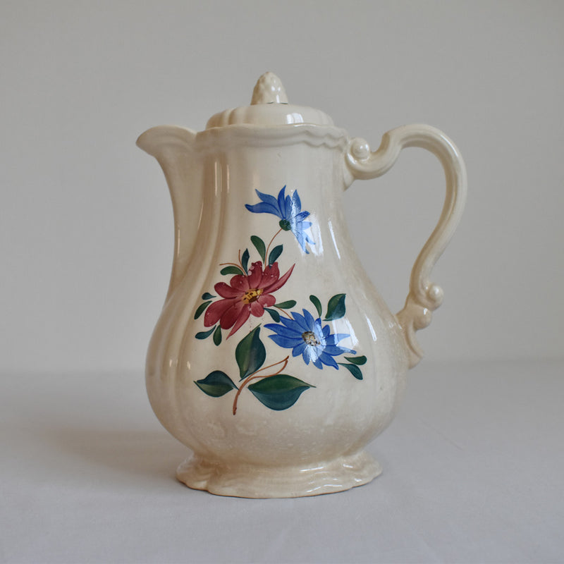 Vintage Coffee Pot - Digoin & Sarreguemines - Fleur Rim - Fleur