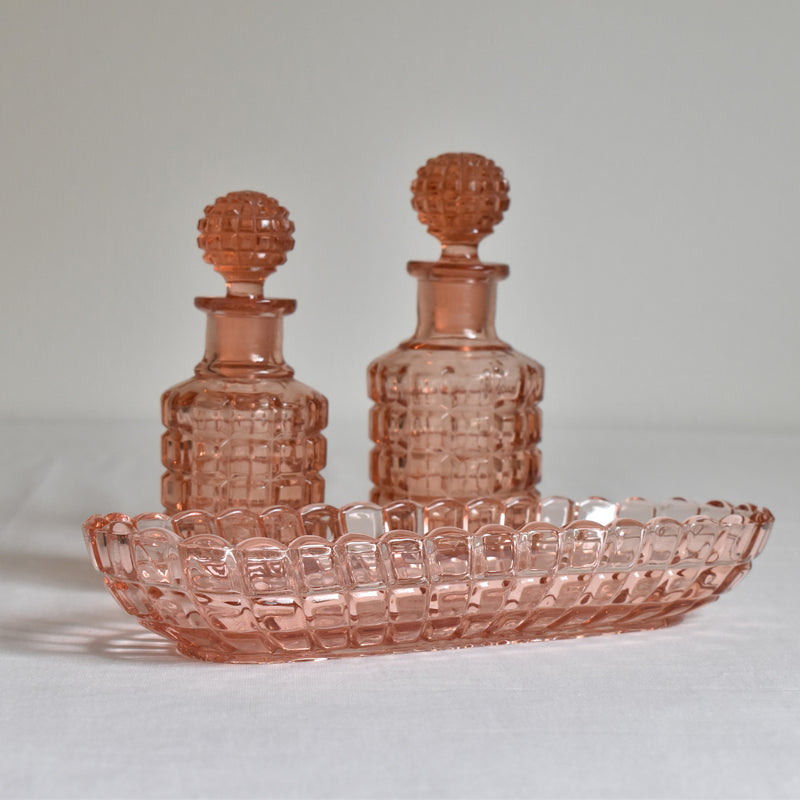 ヴィンテージピンクグラス　トワレセット