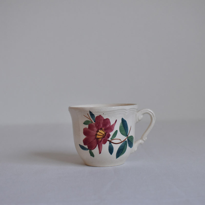 Vintage Digoin & Sarreguemines Cup - Fleur A Scalloped Rim