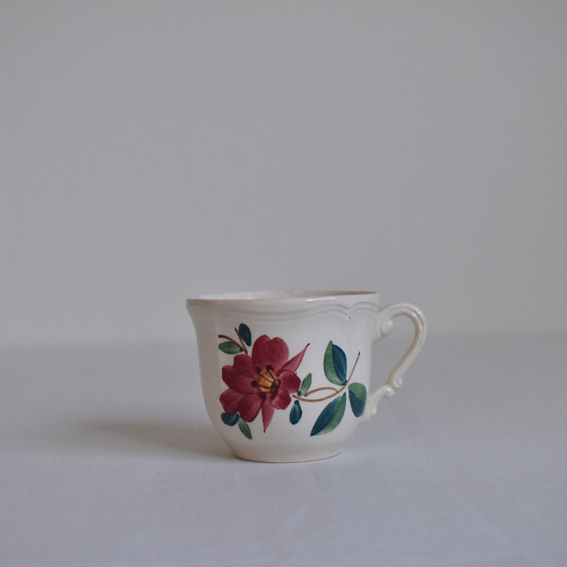 Vintage Cup, Digoin & Sarreguemines, Fleur de Lis Rim