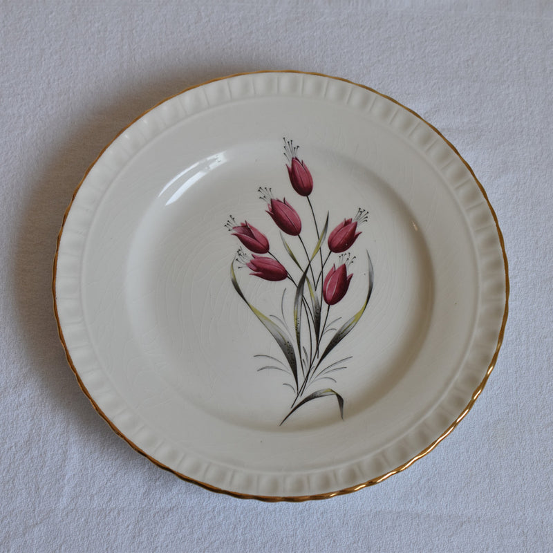 Vintage Dessert Plate Gien Tulipes A