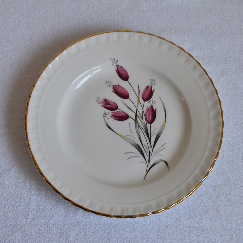 Vintage Dessert Plate Gien Tulipes B