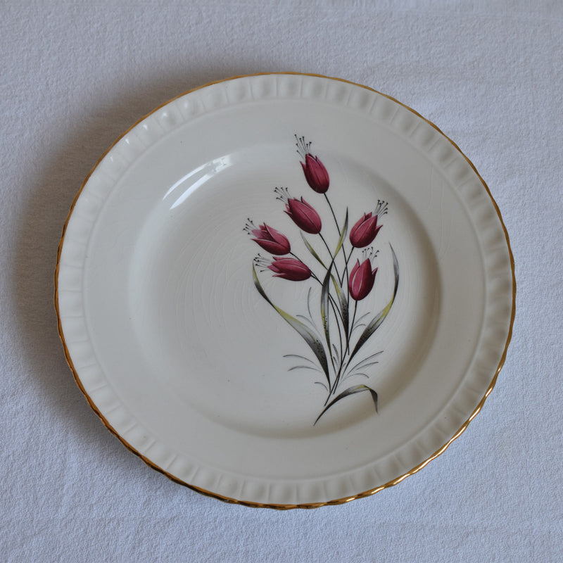 Vintage Dessert Plate, Gien, Tulipes C