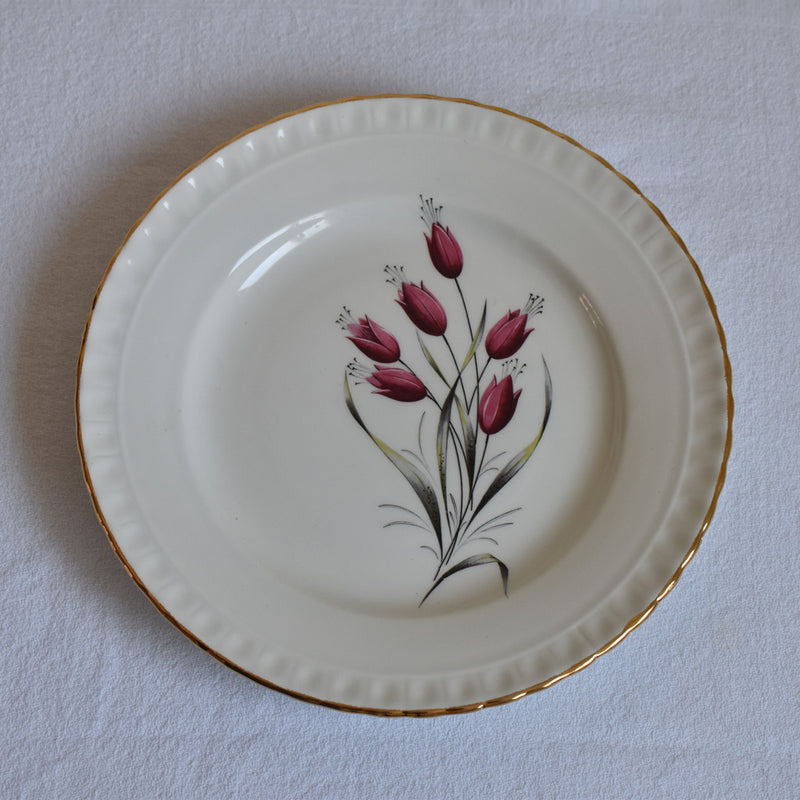 Vintage dessert plate Gien Tulipes D