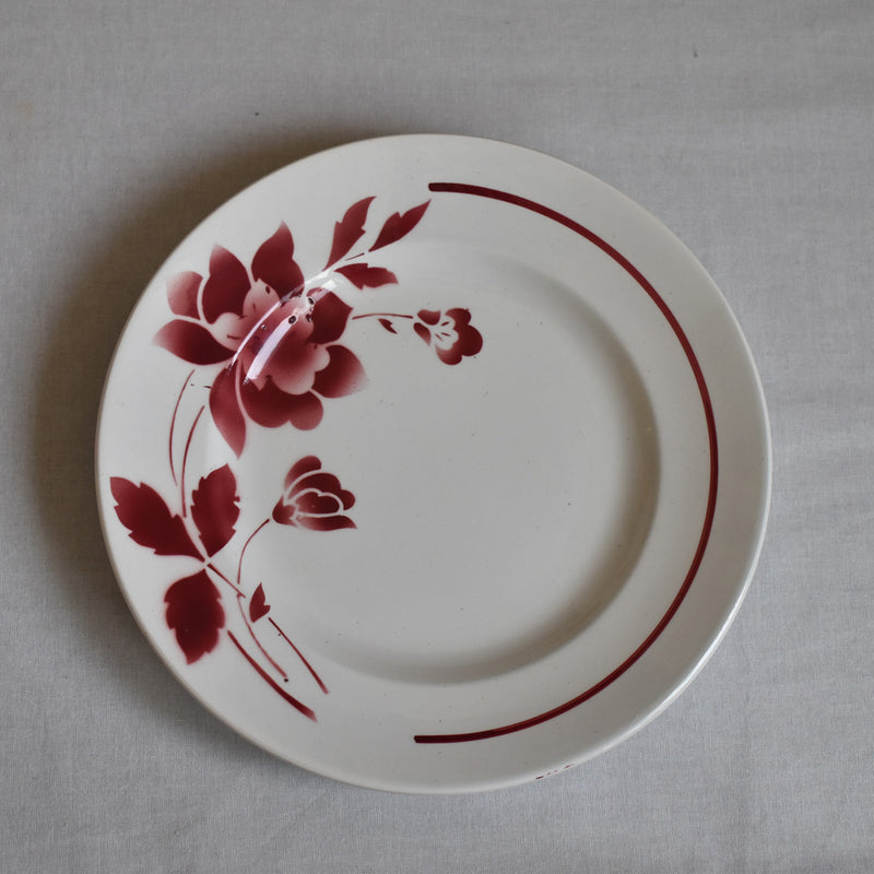 Vintage Plate, Moulin des Loups, Fleur Rouge F