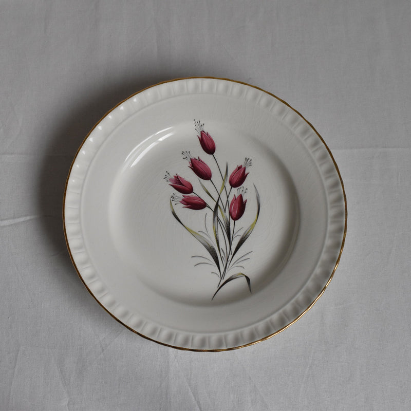 Vintage Dessert Plate Gien Tulipes H