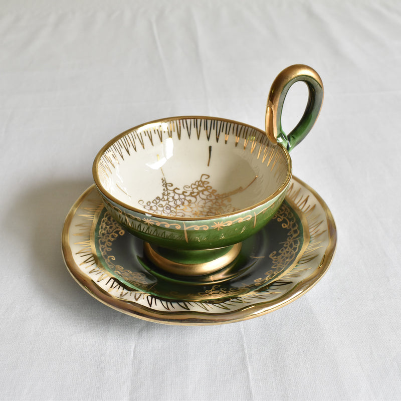 ア.ドラサンヴァル A.Dressinval コーヒーカップ＆ソーサー グリーン