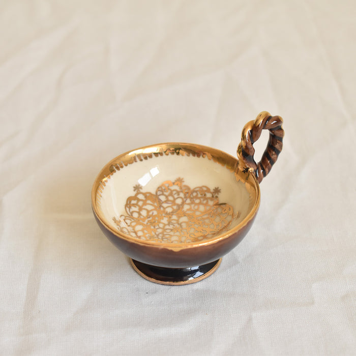 フランスヴィンテージ　ミニカップ  ドラサンヴァル　ブラウン