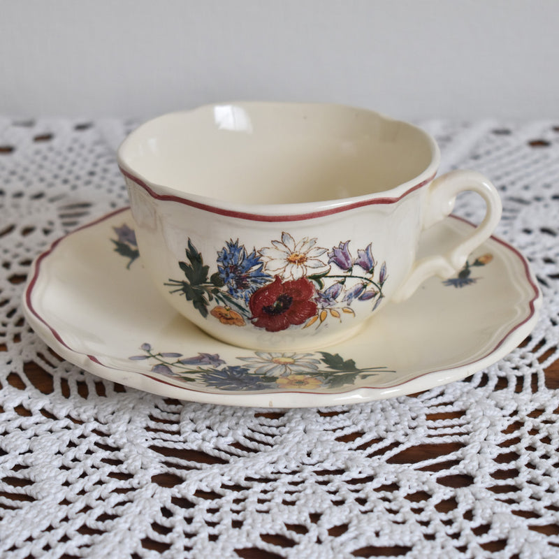 Vintage Chocolate Cup & Saucer, Digoin & Sarreguemines, Agreste A