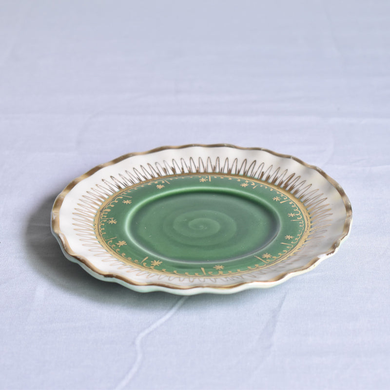 ア.ドラサンヴァル A.Dressinval チョコレートカップソーサー グリーン