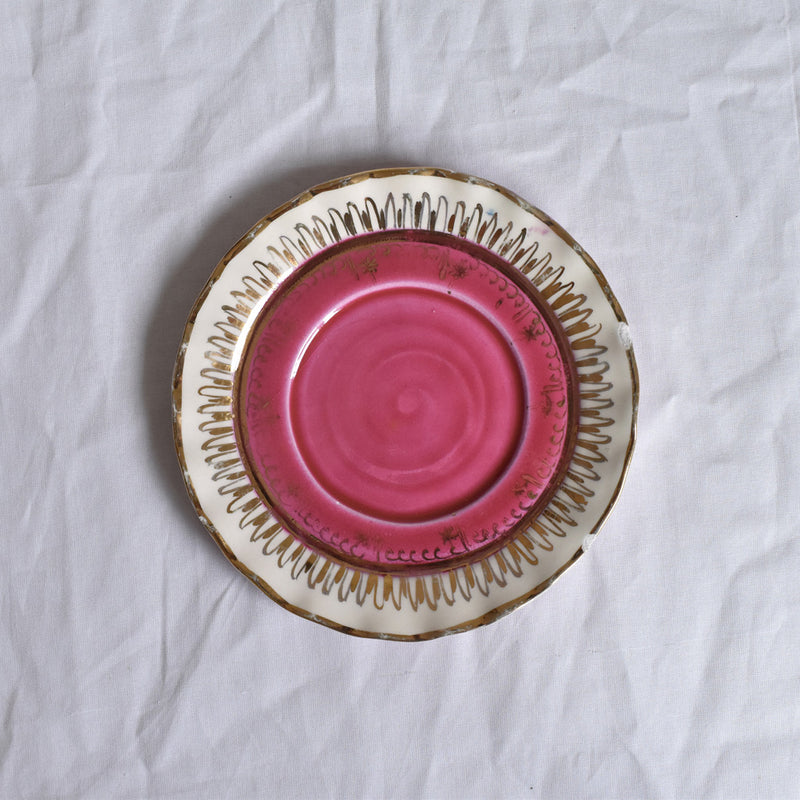 フランスヴィンテージ　チョコレートカップソーサー  ピンクB