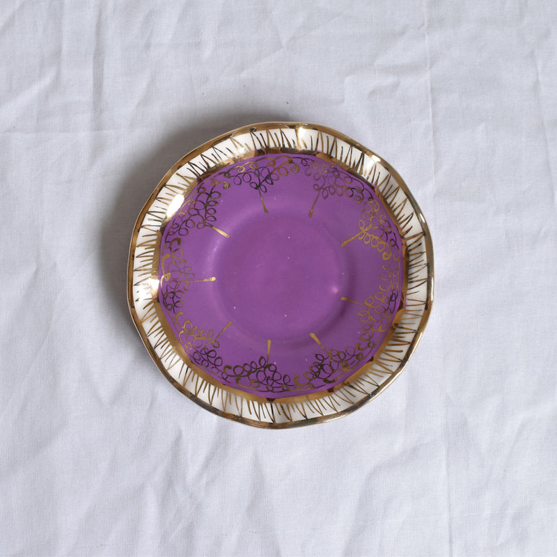 フランスヴィンテージ　カップソーサー　パープル