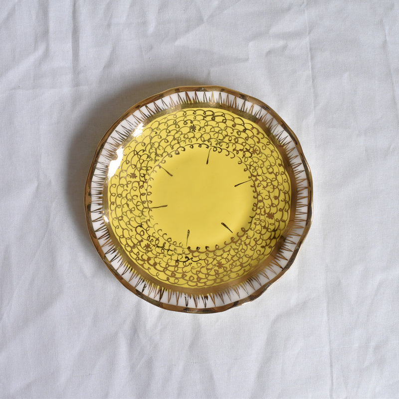 ドラサンヴァル フランスヴィンテージ陶器　ソーサー　イェローA