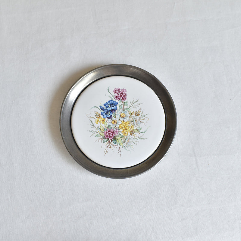 ヴィンテージピューター＆陶器 スモール絵皿