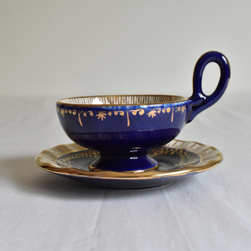 Zika コーヒーカップ＆ソーサー ダークブルー C